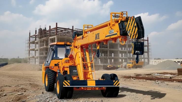 ACE crane working at a construction site